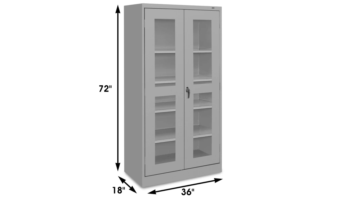Clear Glass/Aluminum Storage Cabinet